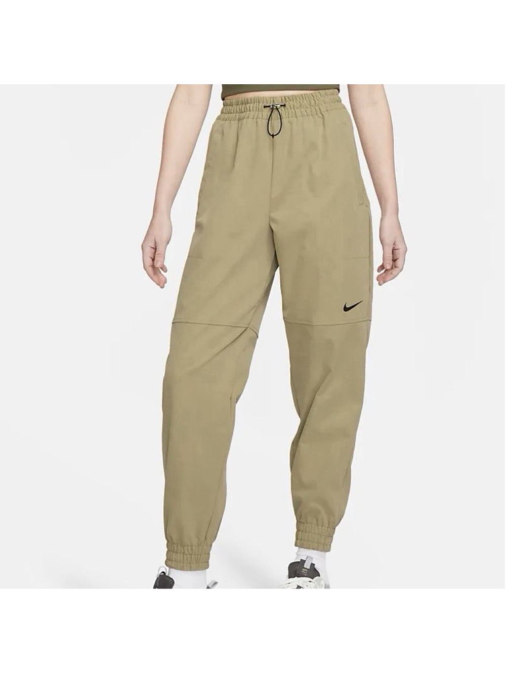 Nike Sportswear Womens Swoosh Woven Pants Joggers Tan Size XL Streetwear